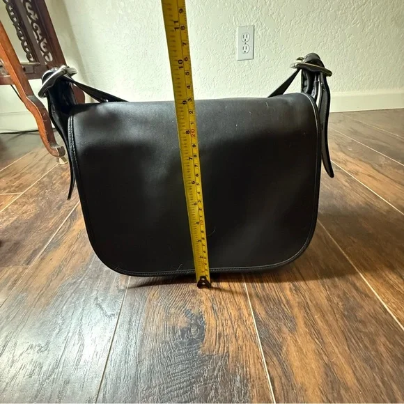 Coach Patricia Saddle Bag F88145 Black Leather Crossbody | Gunmetal Hardware - Picture 15 of 16